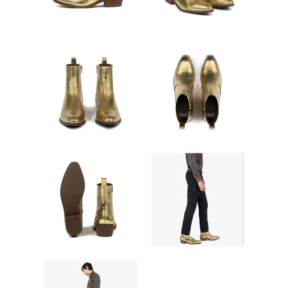 Straight to Hell Gold Ankle Boots - Picture 6 of 6